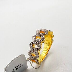 925 Sterling Sliver Moissanite Zig Zag Ring, 0.658ctw VVS Stones Hip Hop Jewelry